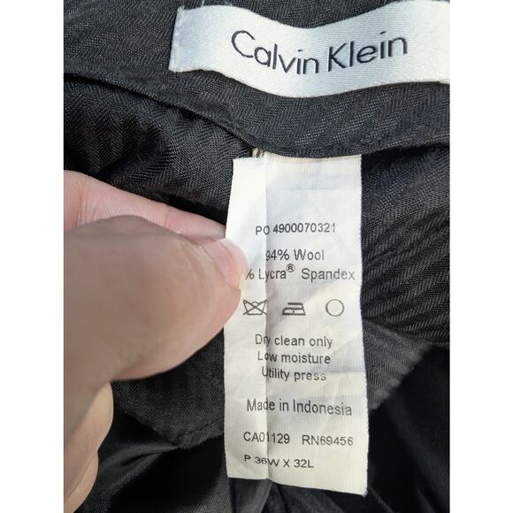 Calvin Klein Gray Wool Stretch Suit 2 Piece Jacket and Pants 42R 36x32 - Picture 8 of 8